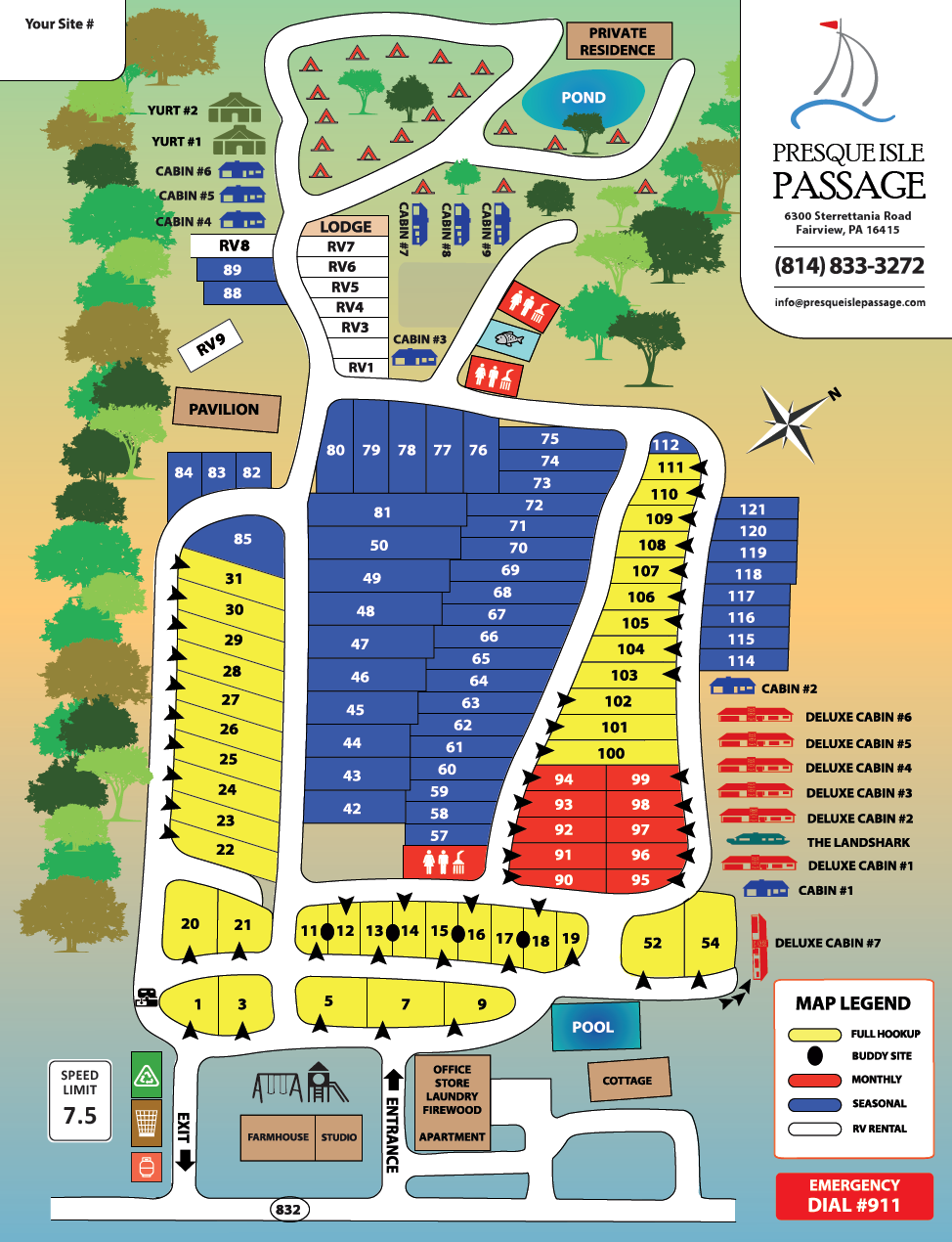 Presque Isle Passage Site Map