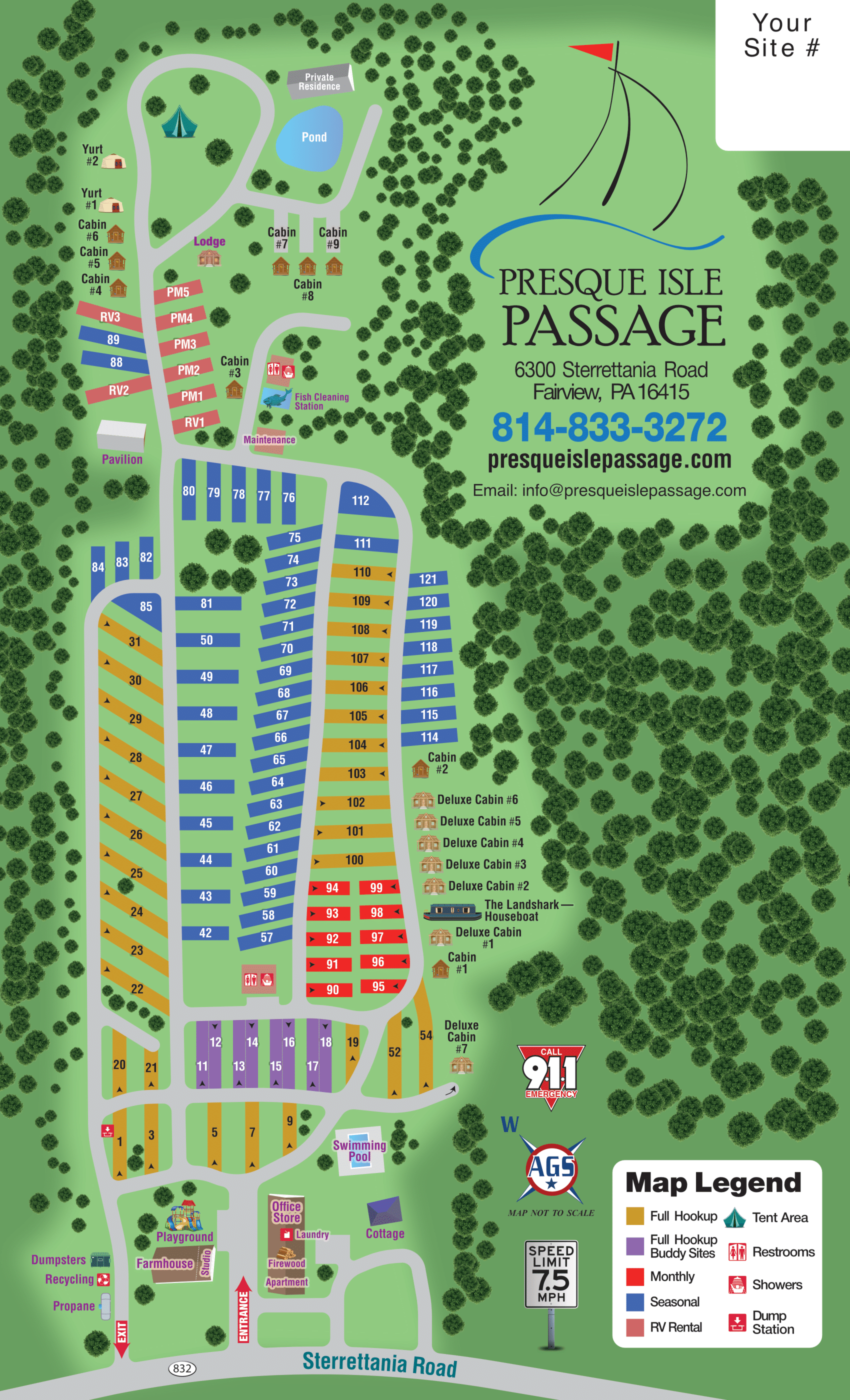 Presque Isle Passage Site Map